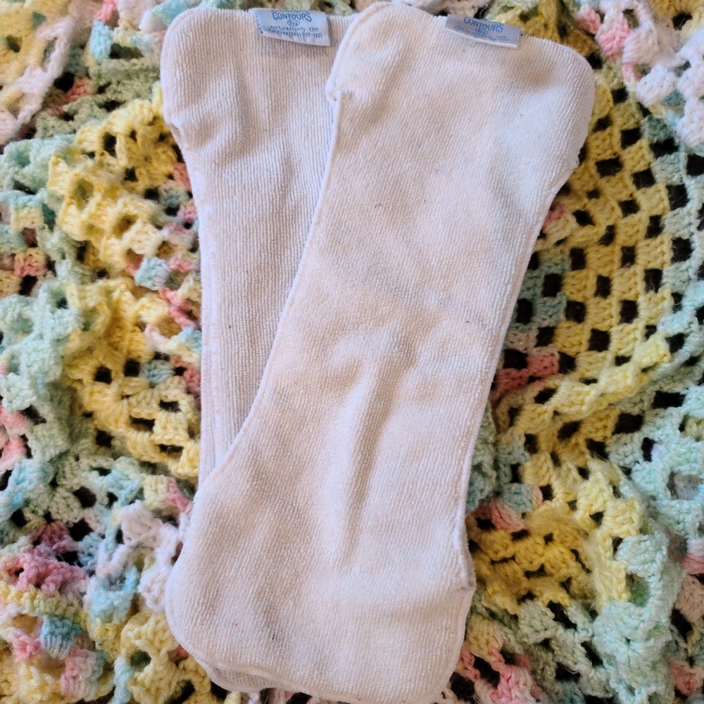 (2) Contours Cloth Diaper Inserts